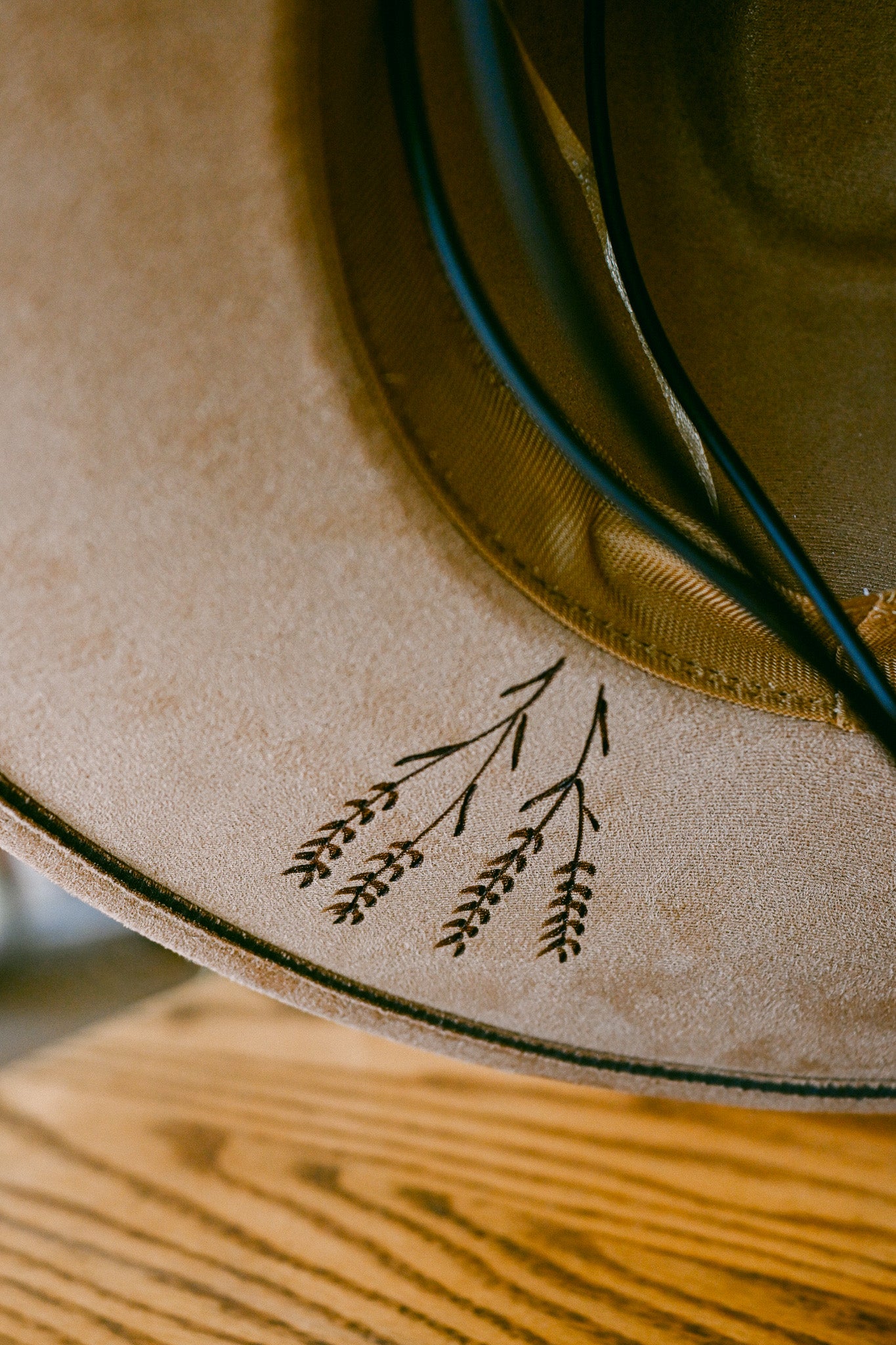 The Marian - Hand-Burned Wildflower Hat