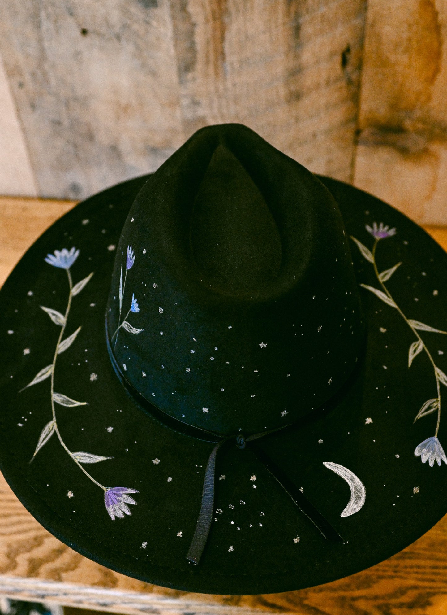 The Seren - Hand-Burned and Hand-Painted Wildflower Hat