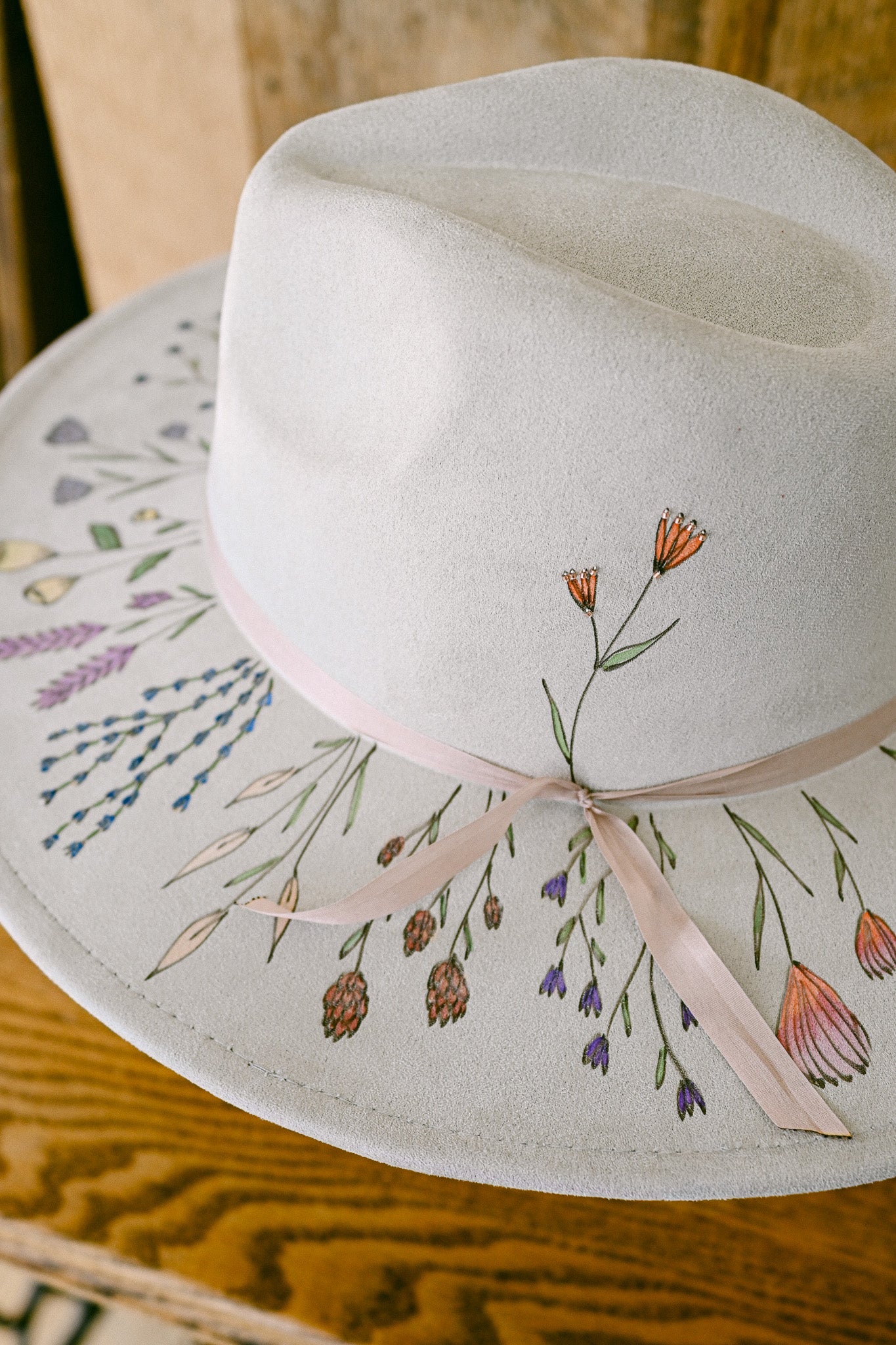 The Mary Beth - Hand-Burned, Hand-Painted and Hand-Beaded Hat