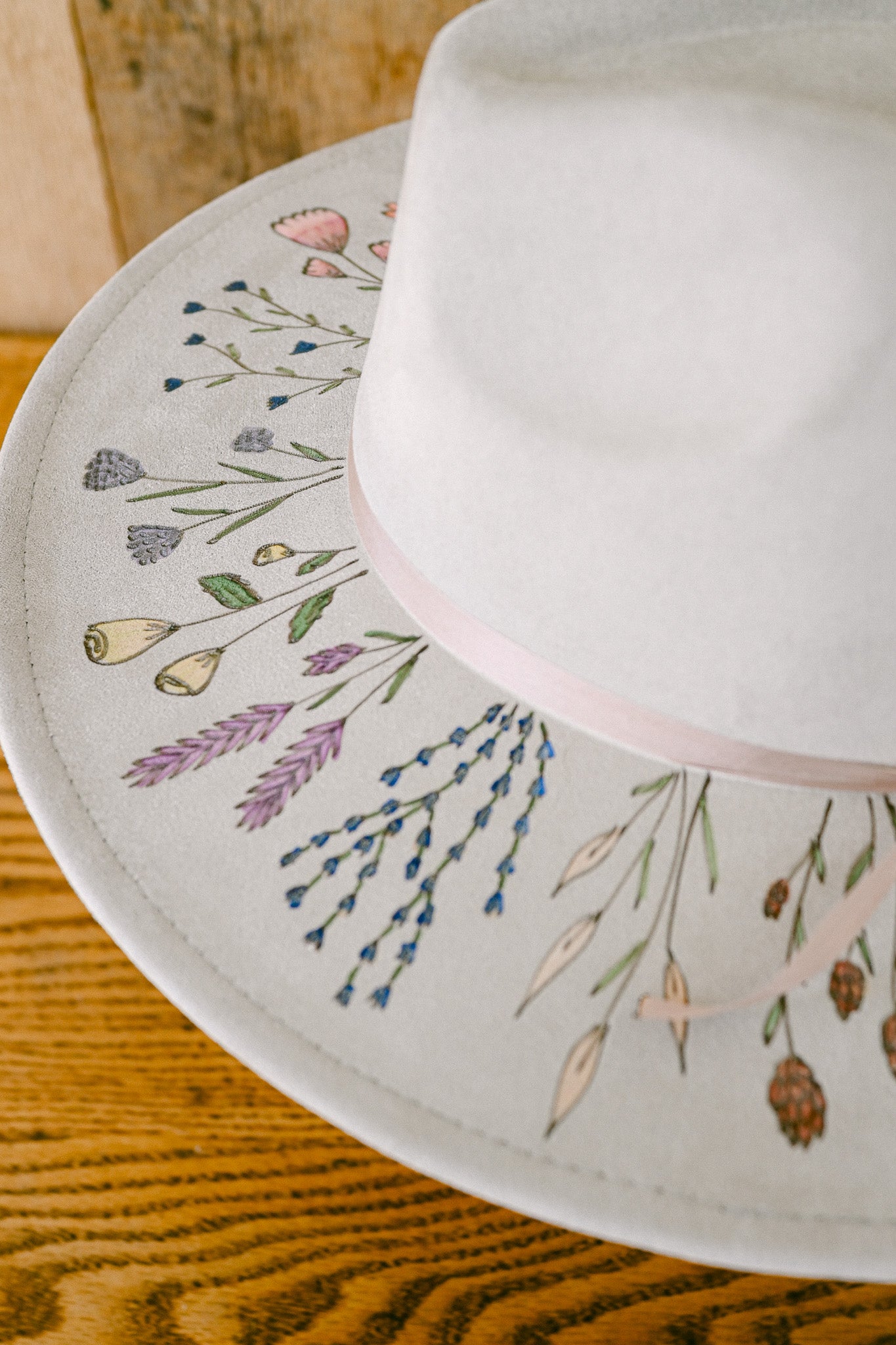 The Mary Beth - Hand-Burned, Hand-Painted and Hand-Beaded Hat