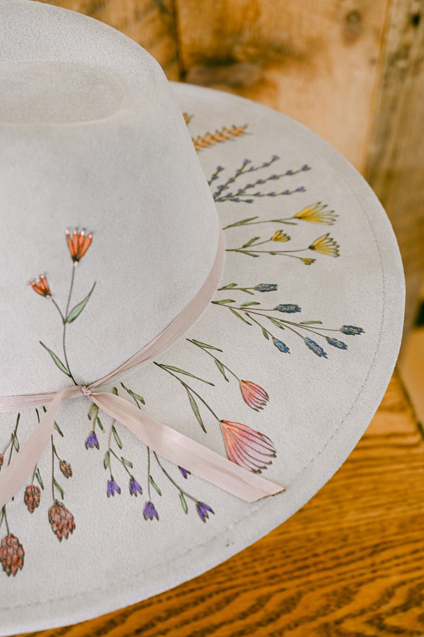 The Mary Beth - Hand-Burned, Hand-Painted and Hand-Beaded Hat