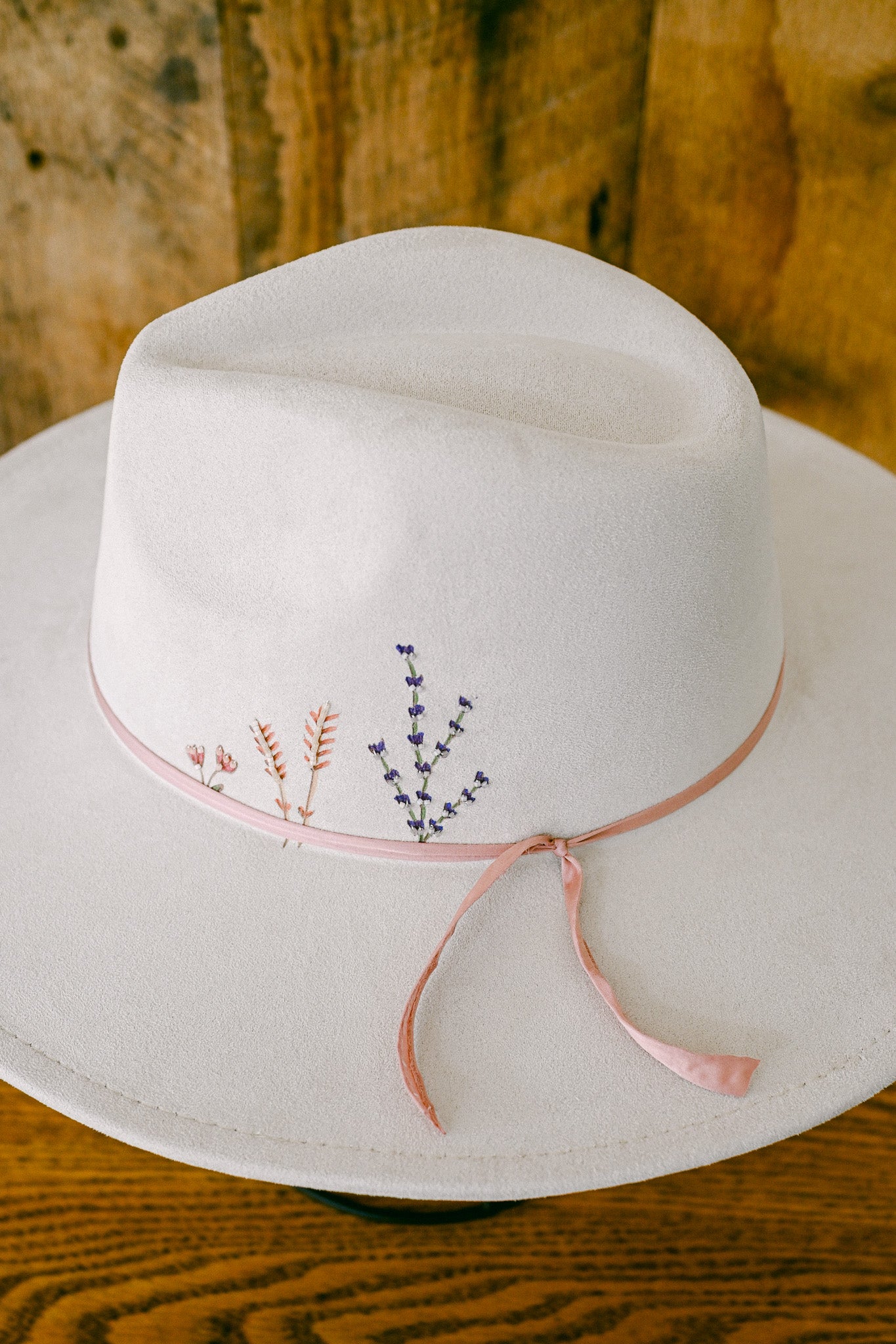 The Bryony - Hand Burned, Hand Painted and Hand Beaded Wildflower Hat
