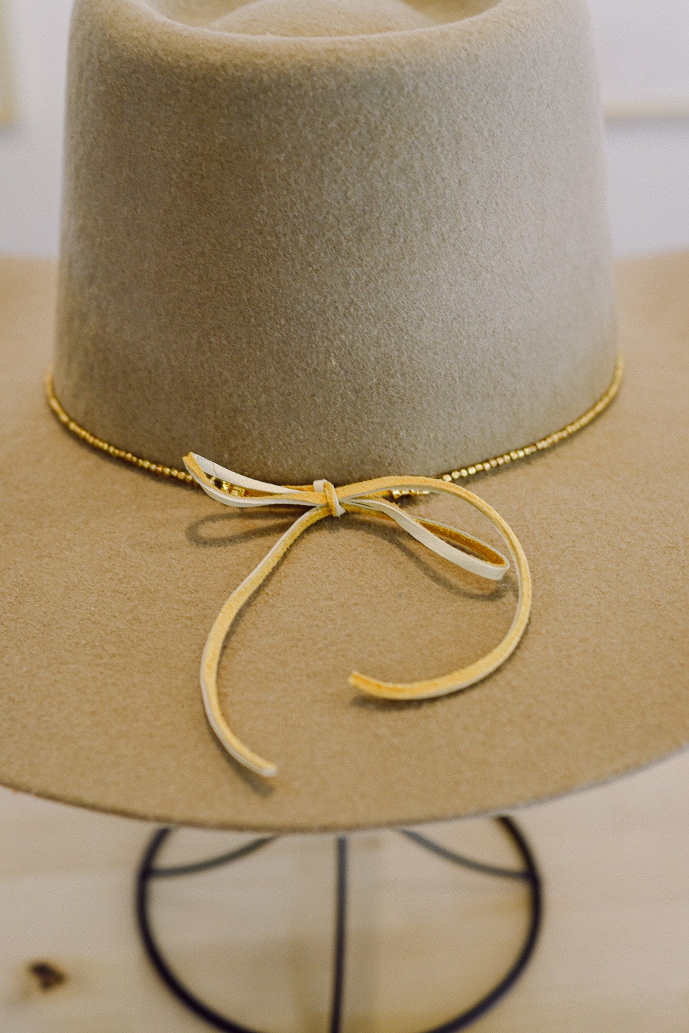 Three Bezel Labradorite with Brass Beads Hat Band