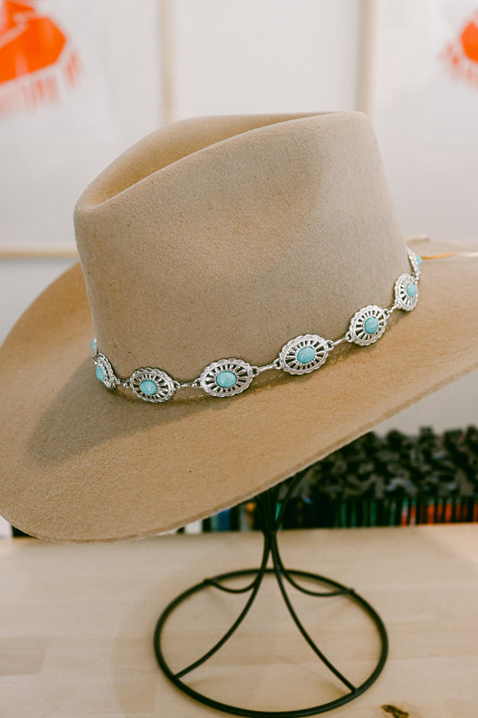 Concho Turquoise Chain Hat Band