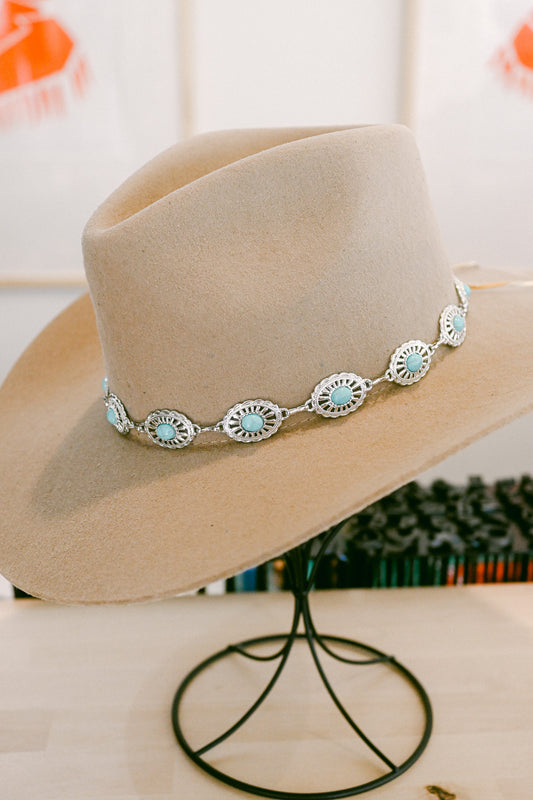 Concho Turquoise Chain Hat Band