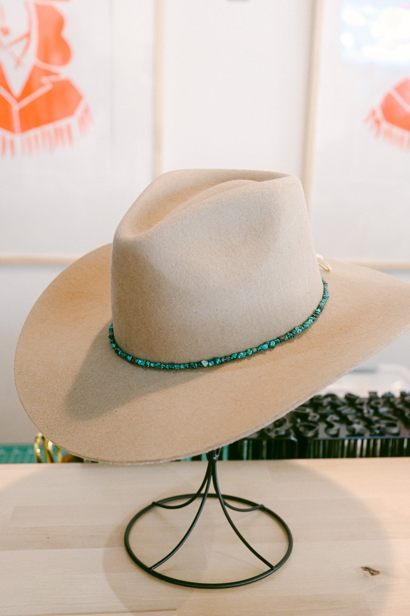 Turquoise Chip Gemstone Hat Band