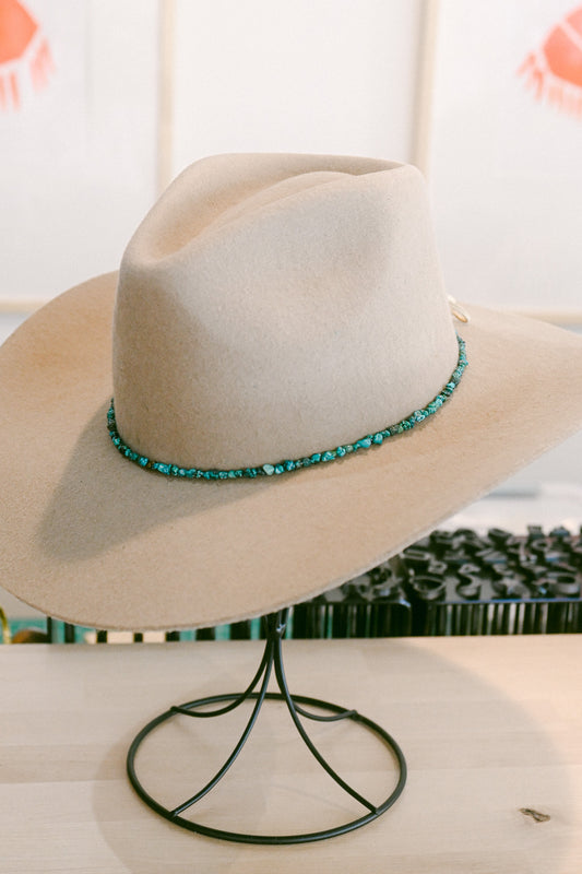 Turquoise Chip Gemstone Hat Band