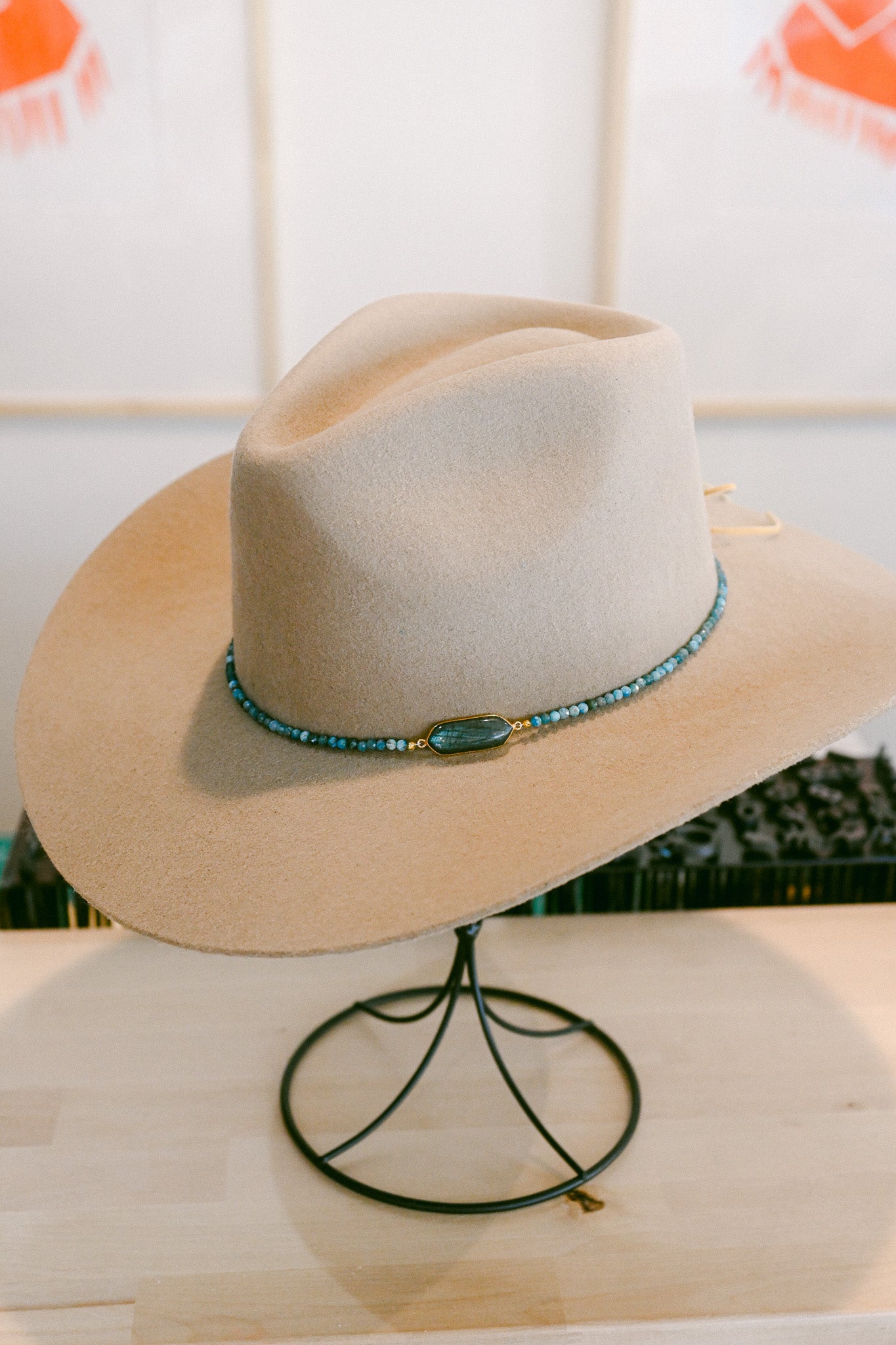 Labradorite Bezel and Amazonite Beaded Hat Band