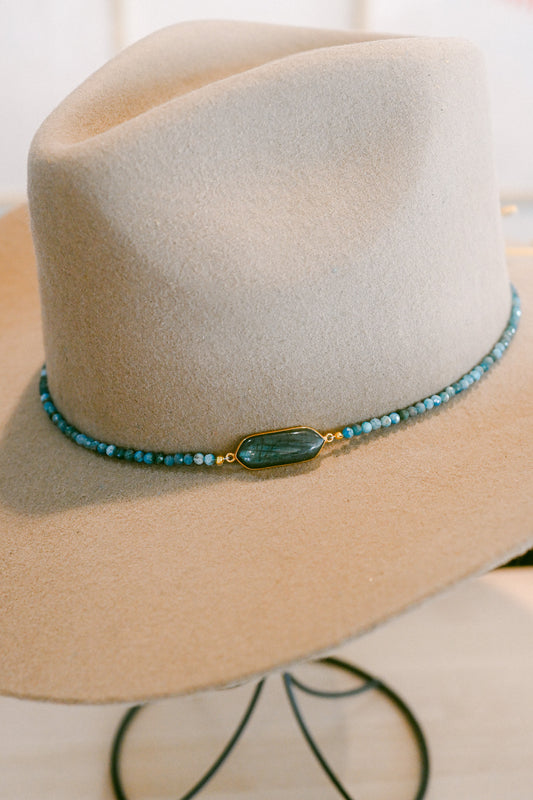 Labradorite Bezel and Amazonite Beaded Hat Band