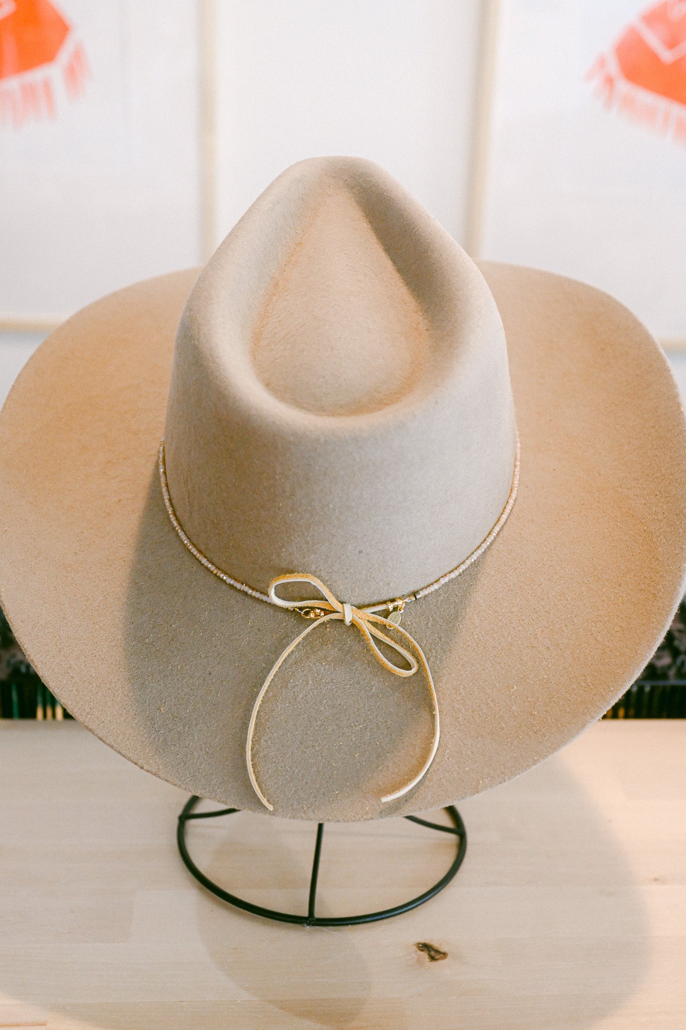 Moonstone Bezel and Beaded Hat Band