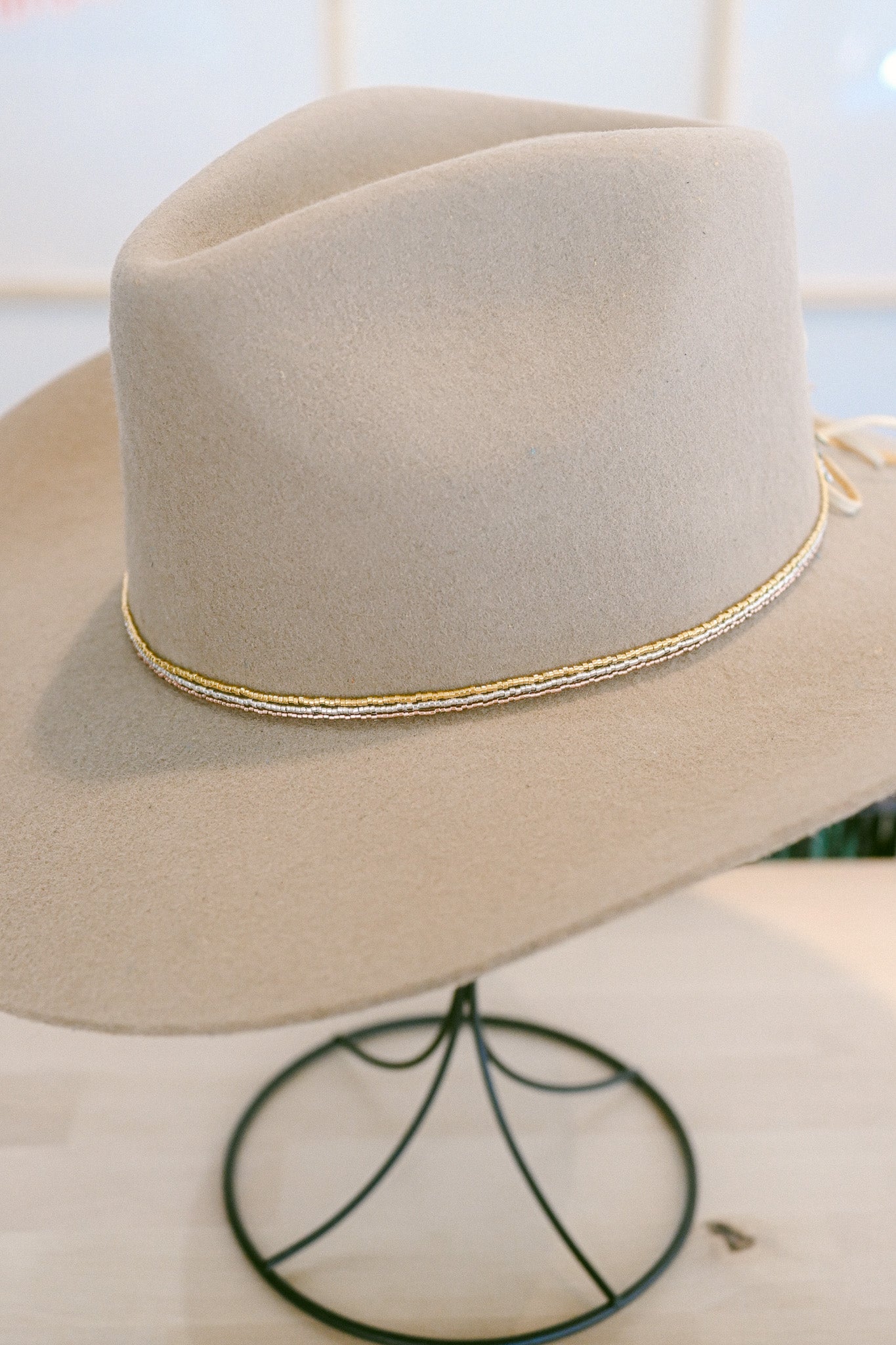 Metallic Beaded Hat Band