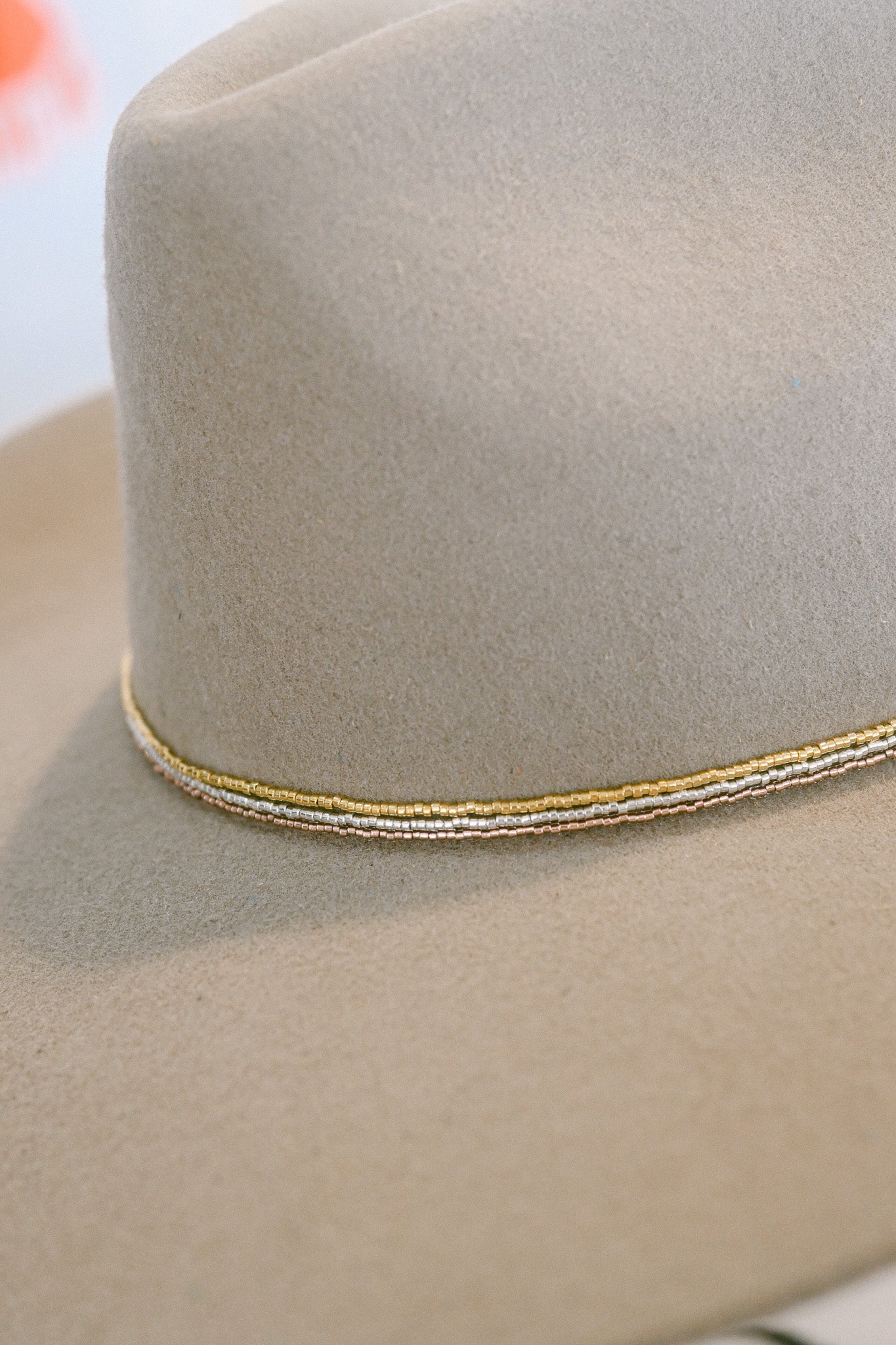 Metallic Beaded Hat Band