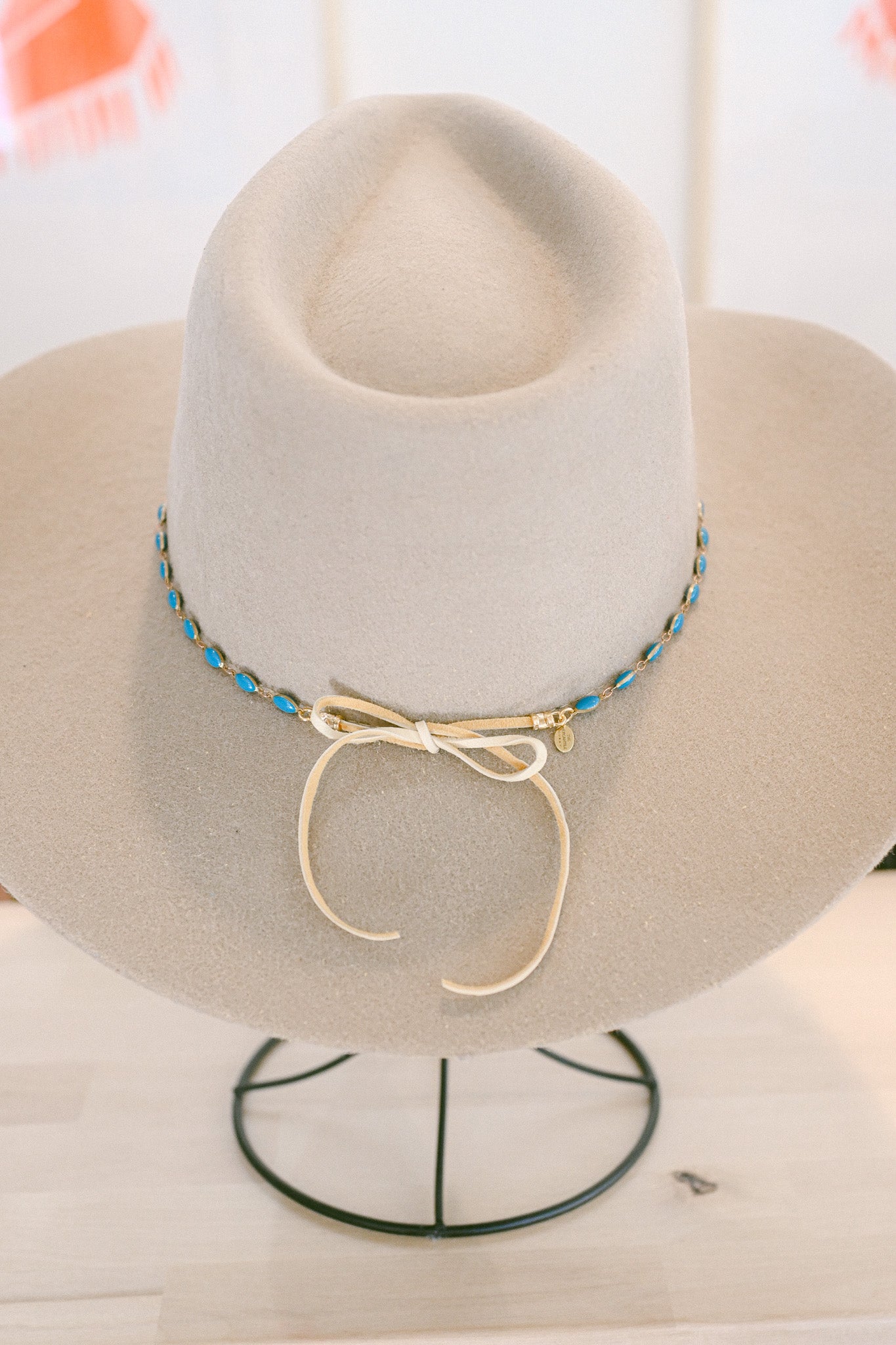 Enamel Turquoise Chain Hat Band