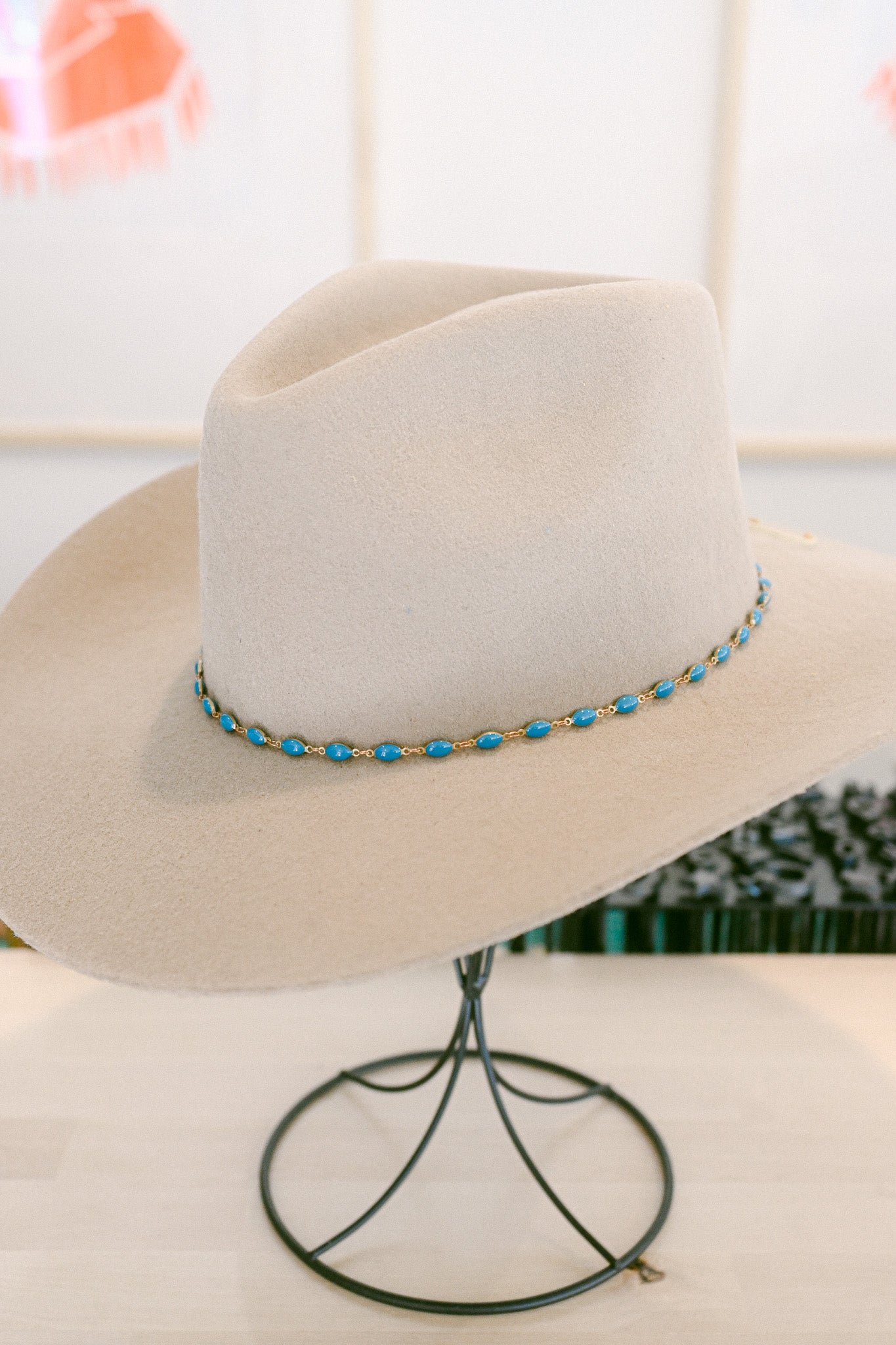 Enamel Turquoise Chain Hat Band