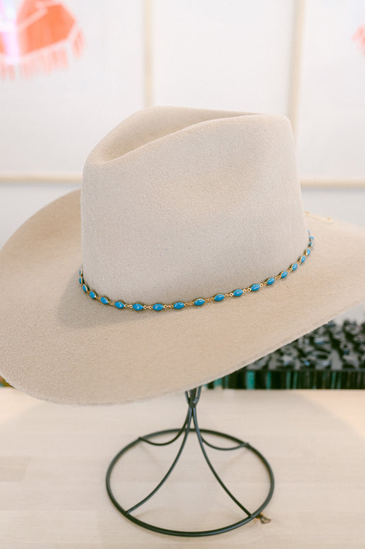 Enamel Turquoise Chain Hat Band