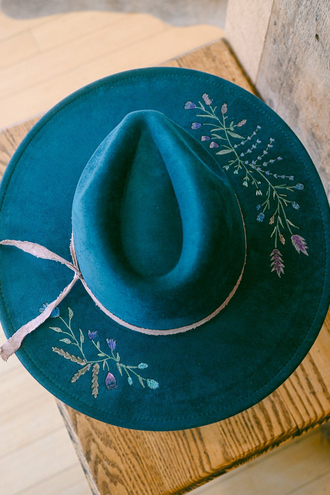 The Billie - Hand-Burned and Hand-Painted Hat