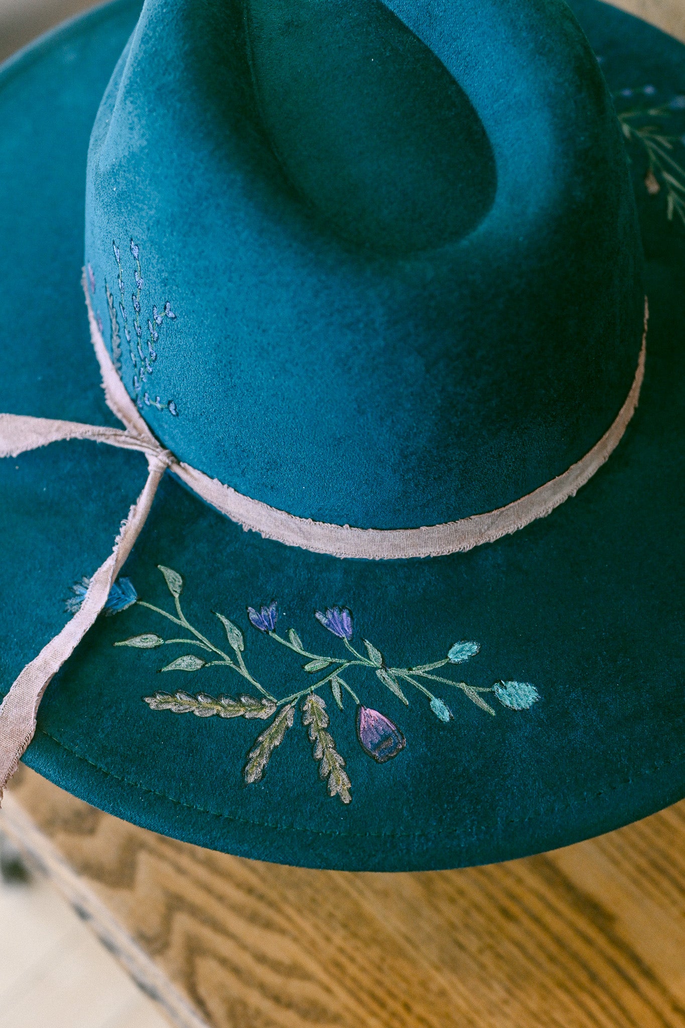 The Billie - Hand-Burned and Hand-Painted Hat