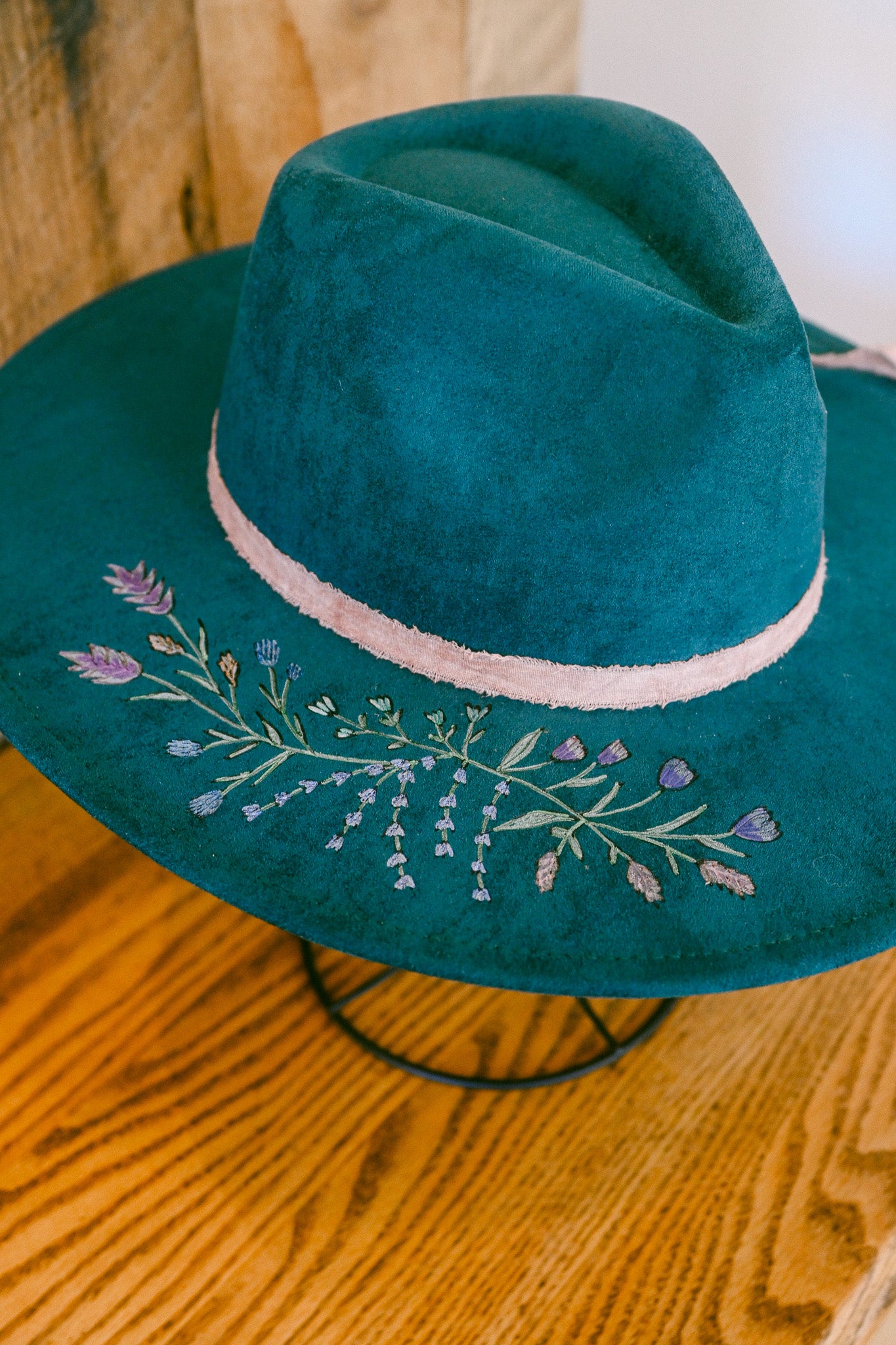 The Billie - Hand-Burned and Hand-Painted Hat