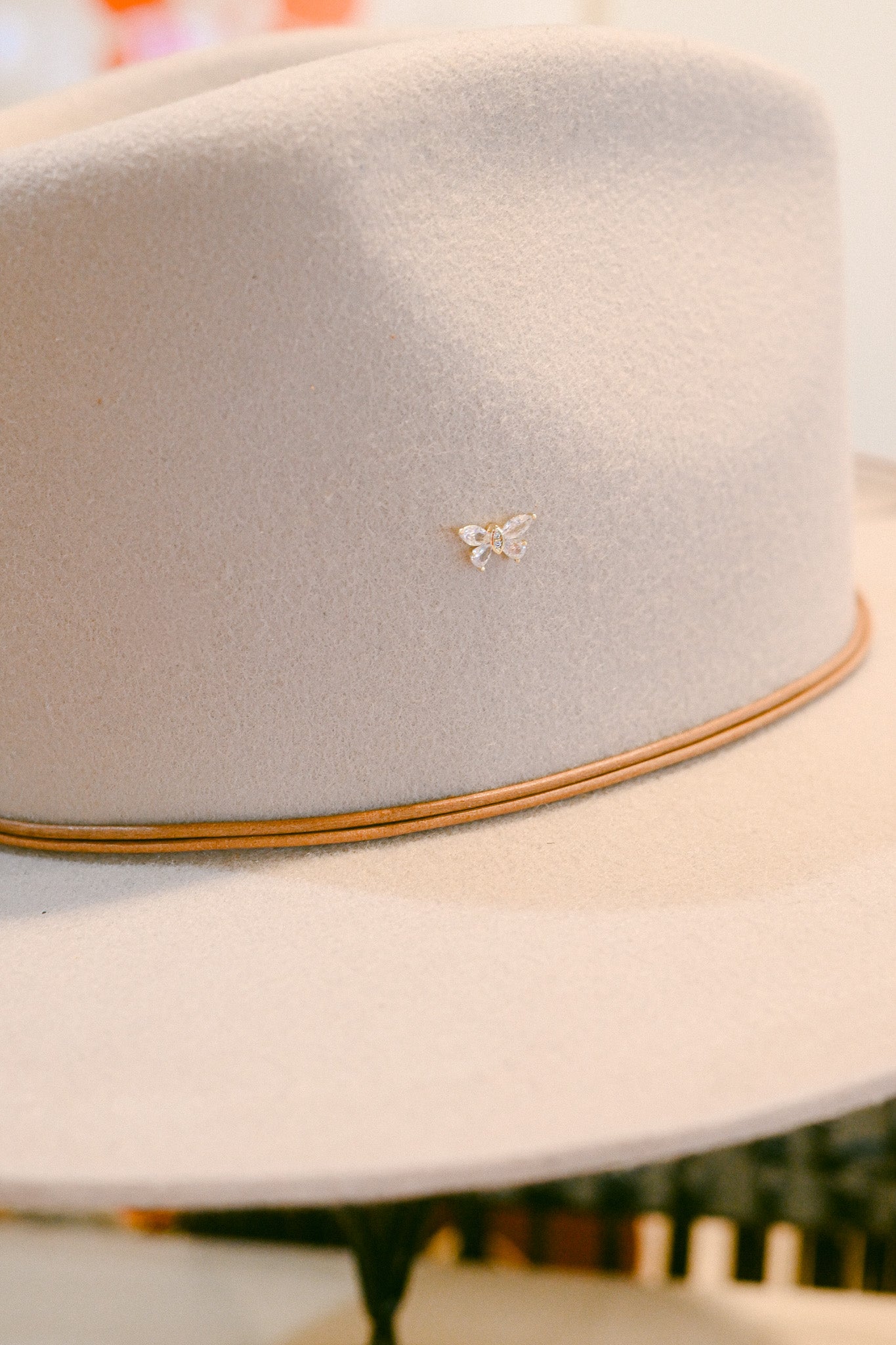 Crystal Butterfly Hat Charm