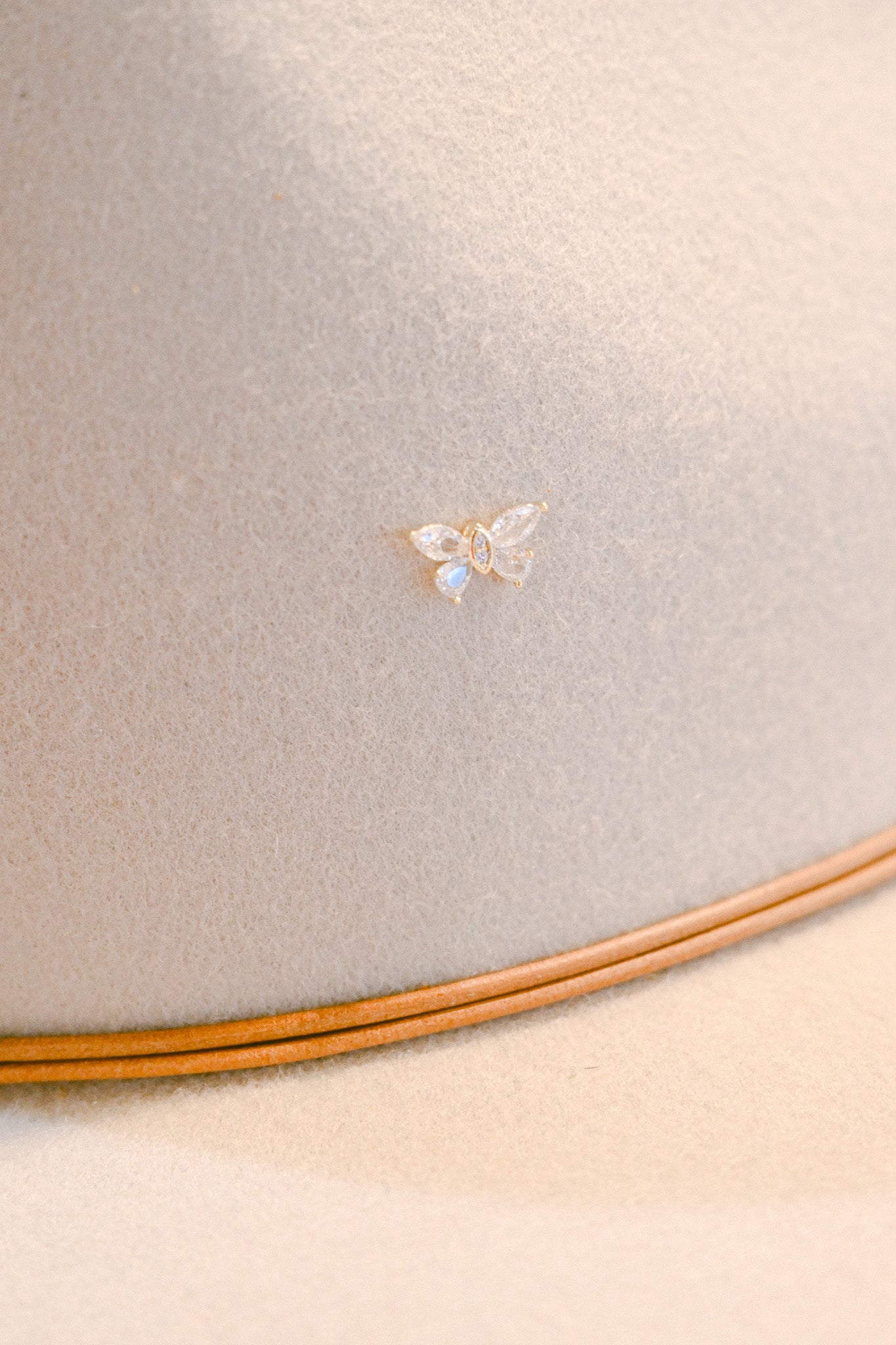 Crystal Butterfly Hat Charm