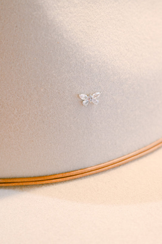 Crystal Butterfly Hat Charm