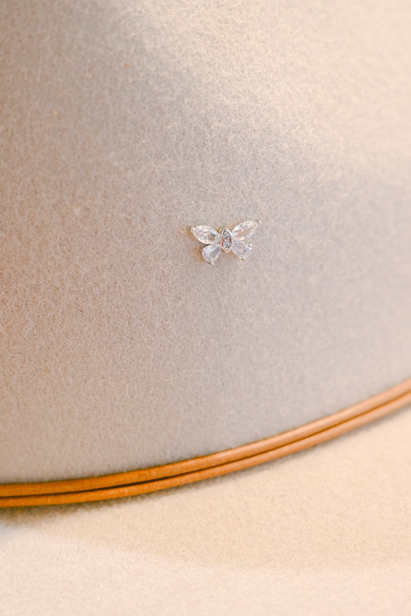 Crystal Butterfly Hat Charm