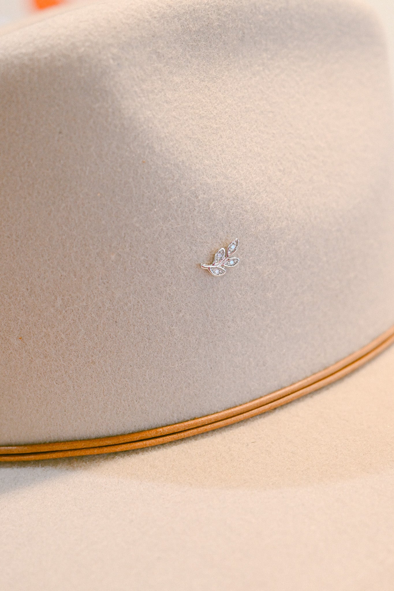 Crystal Leaf Hat Charm