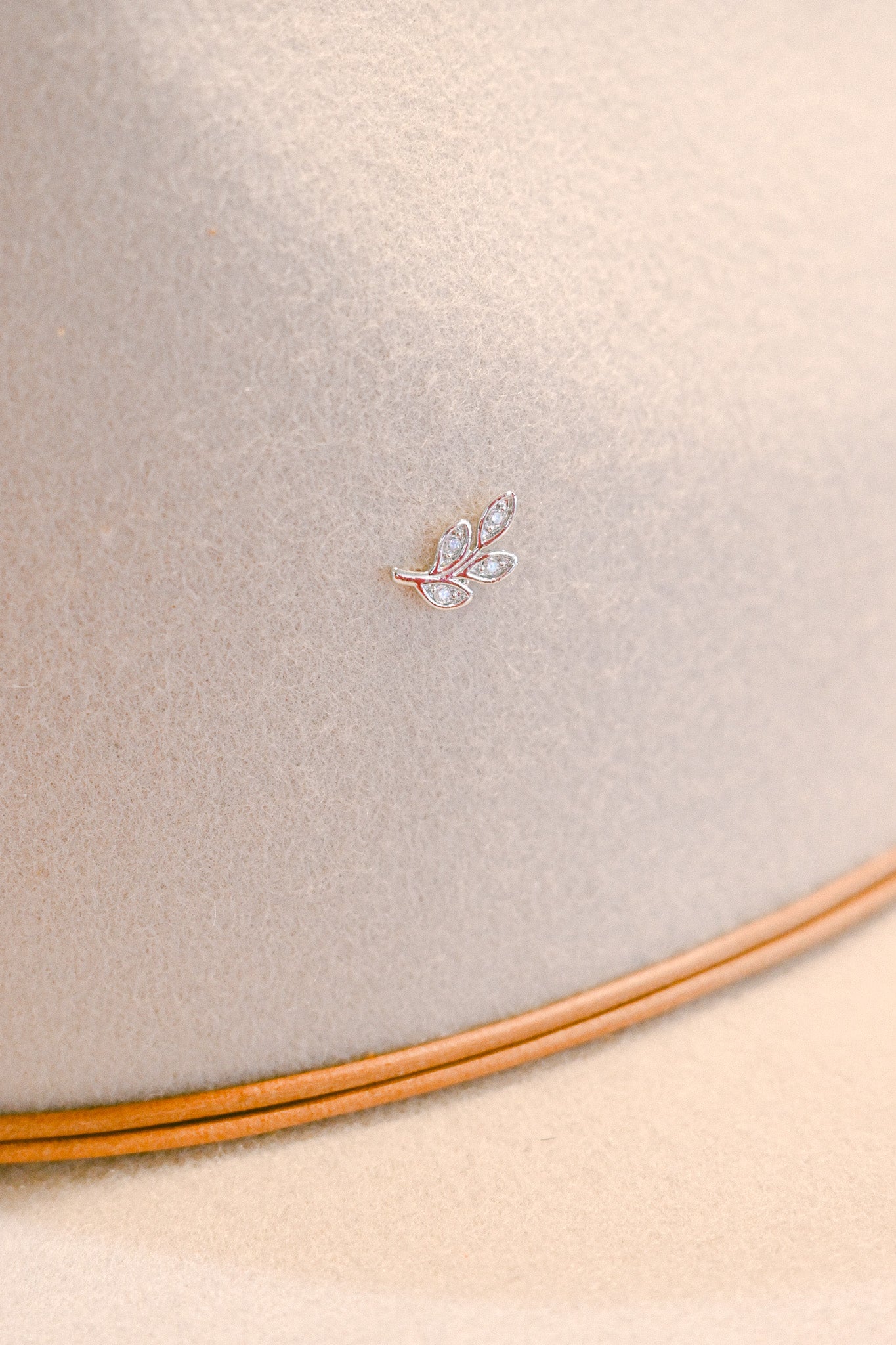 Crystal Leaf Hat Charm