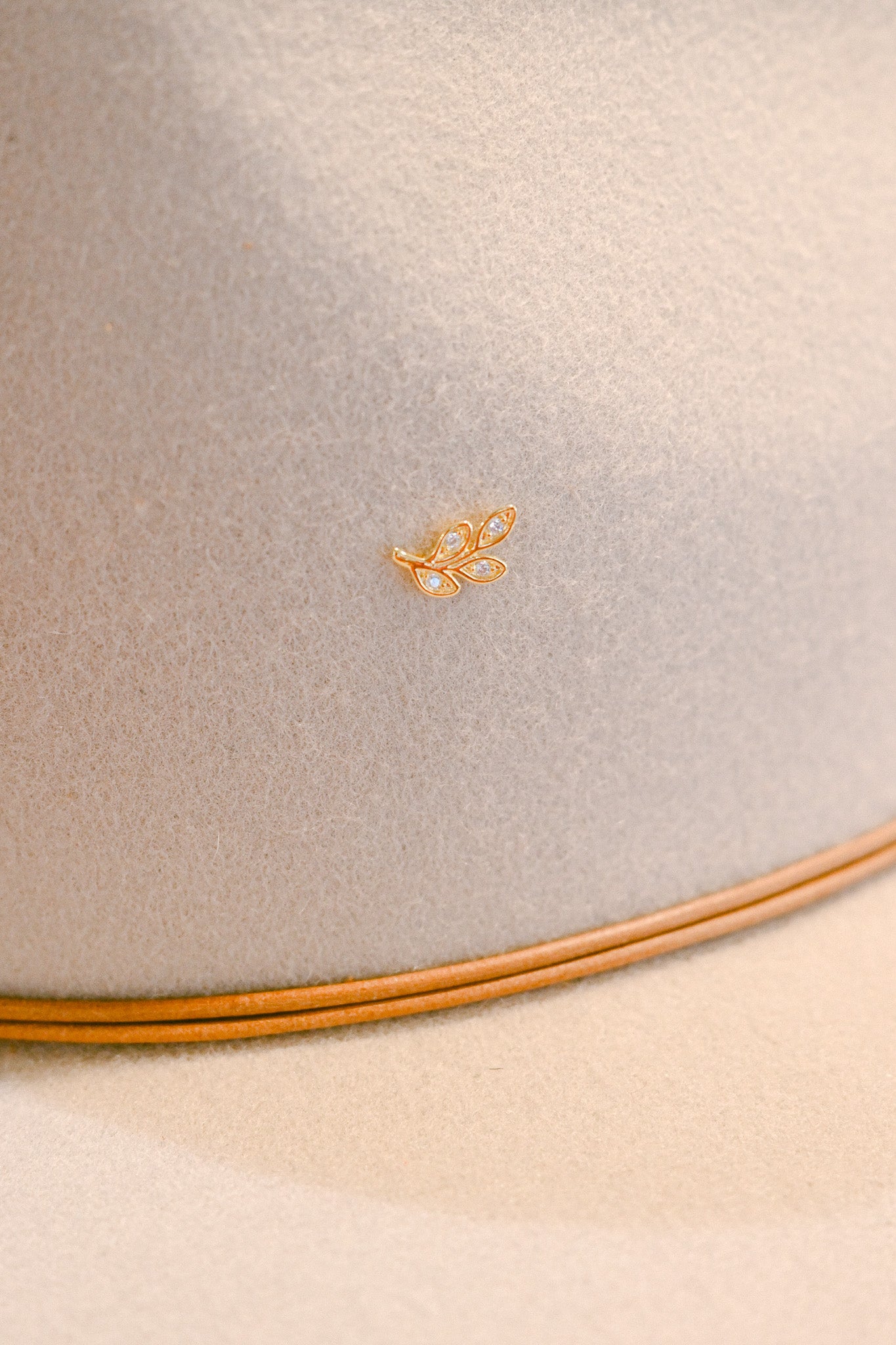 Crystal Leaf Hat Charm