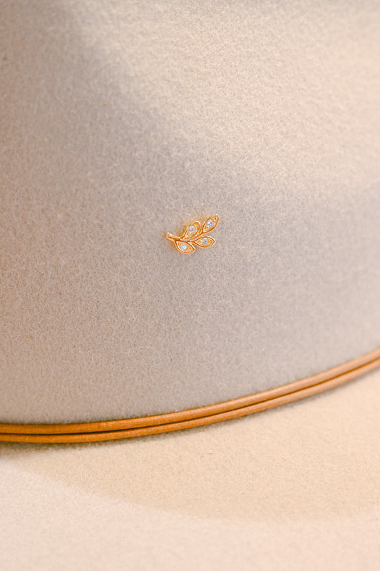 Crystal Leaf Hat Charm