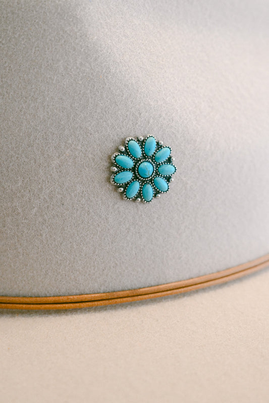 Turquoise Flower Pin