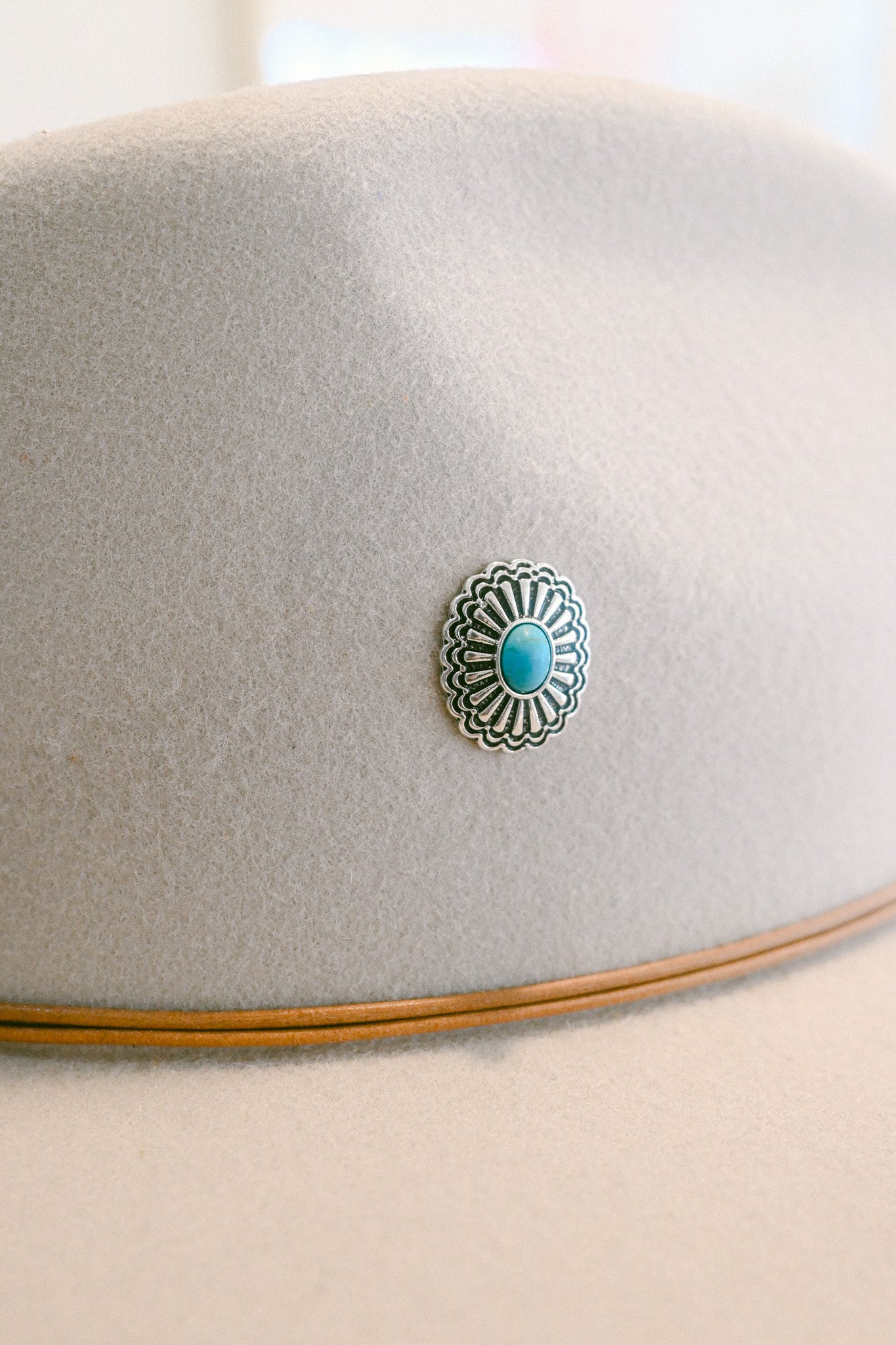 Turquoise Concho Hat Pin