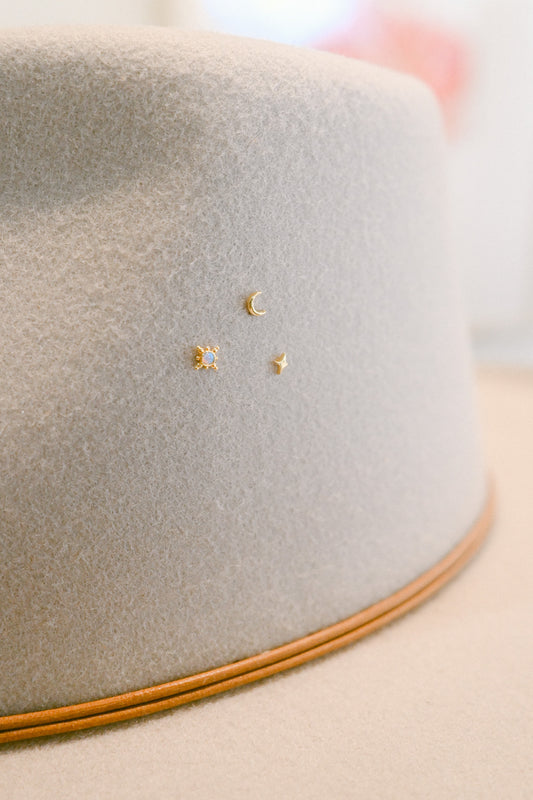 Tiny Moon and Stars Hat Charms - Set of 3