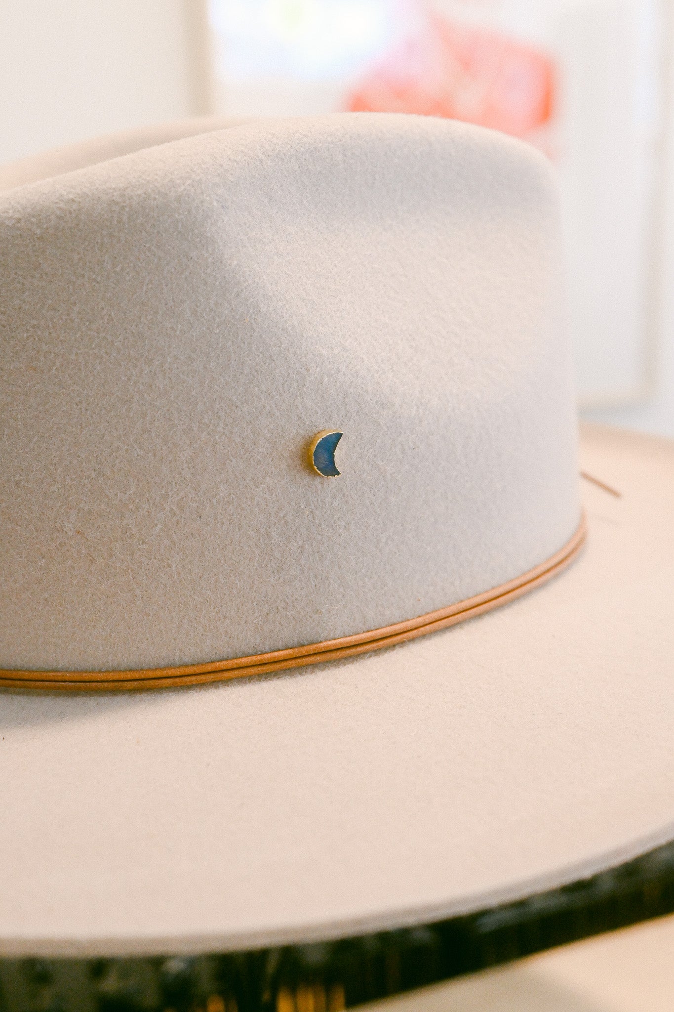 Labradorite Moon Hat Charm