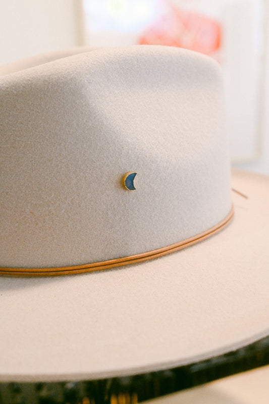 Labradorite Moon Hat Charm