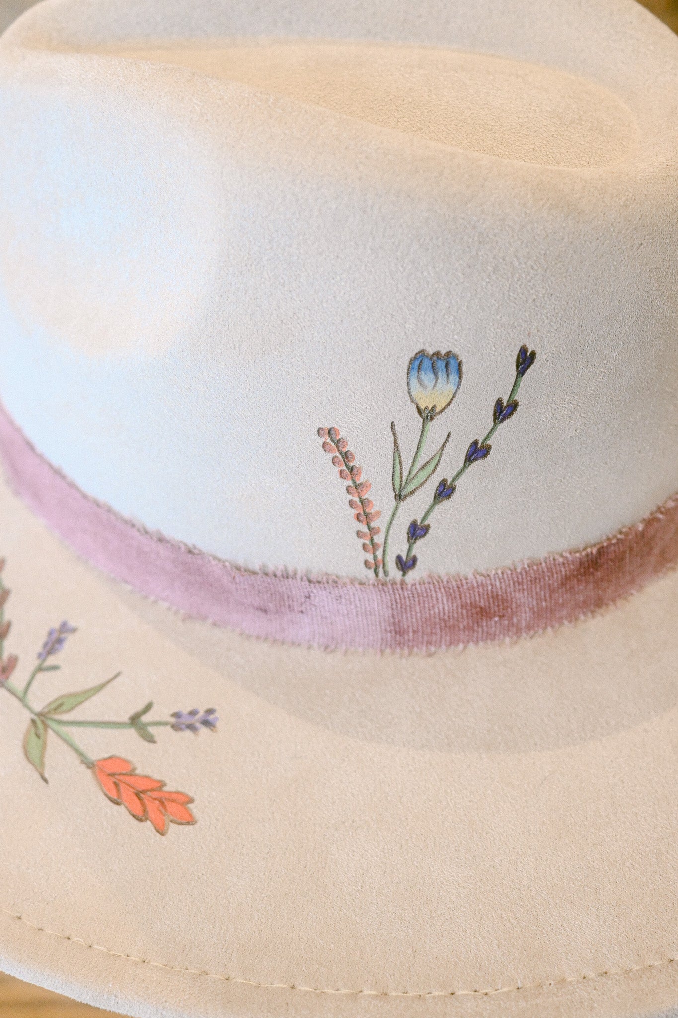 The Margot - Hand-Burned and Hand-Painted Wildflower Hat