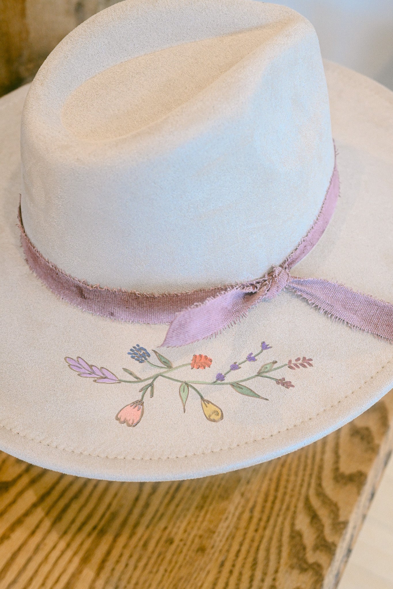 The Margot - Hand-Burned and Hand-Painted Wildflower Hat