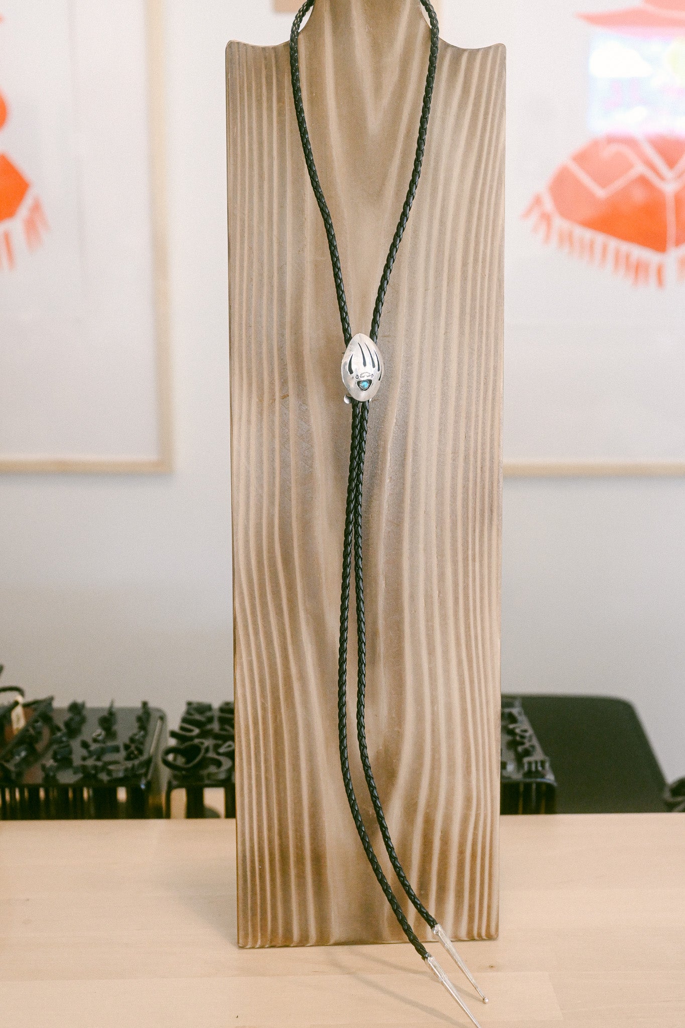 Ervin Begay Navajo Handmade Turquoise Bear Claw Bolo