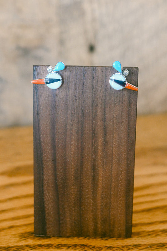 Leagus Ahiyite Zuni Handmade Bird Necklace & Earring Set