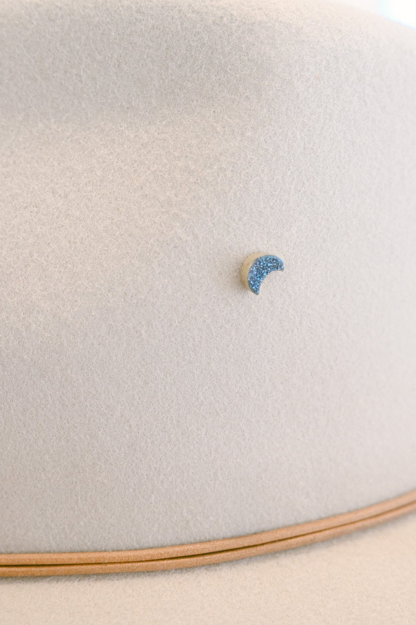 Druzy Moon Hat Charm