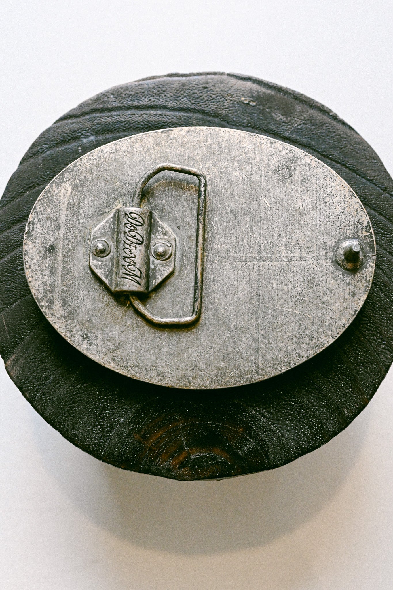 Vintage Oval Leather Belt Buckle