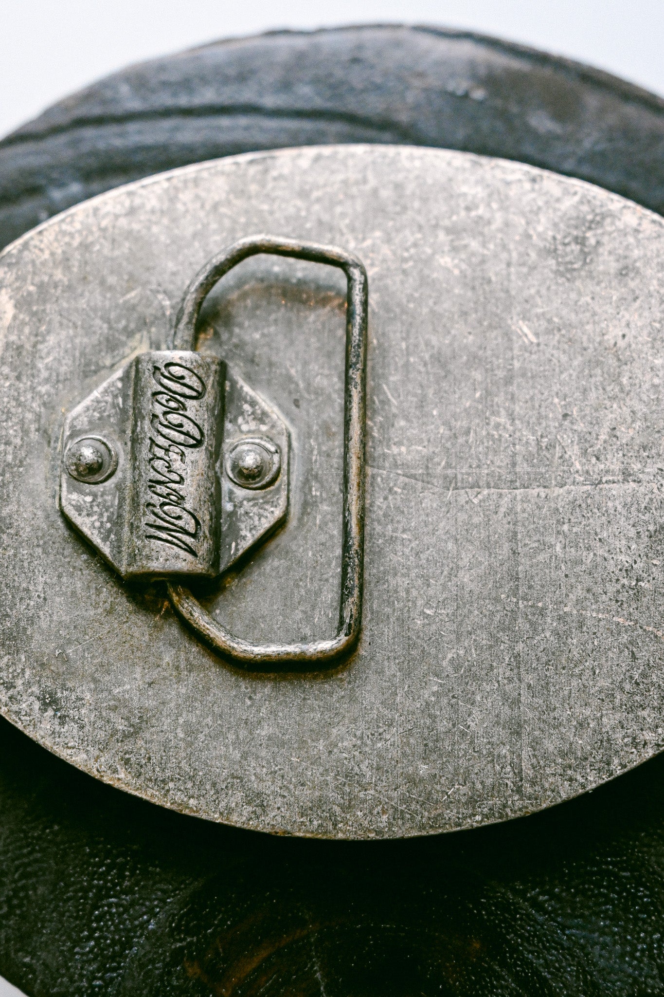 Vintage Oval Leather Belt Buckle