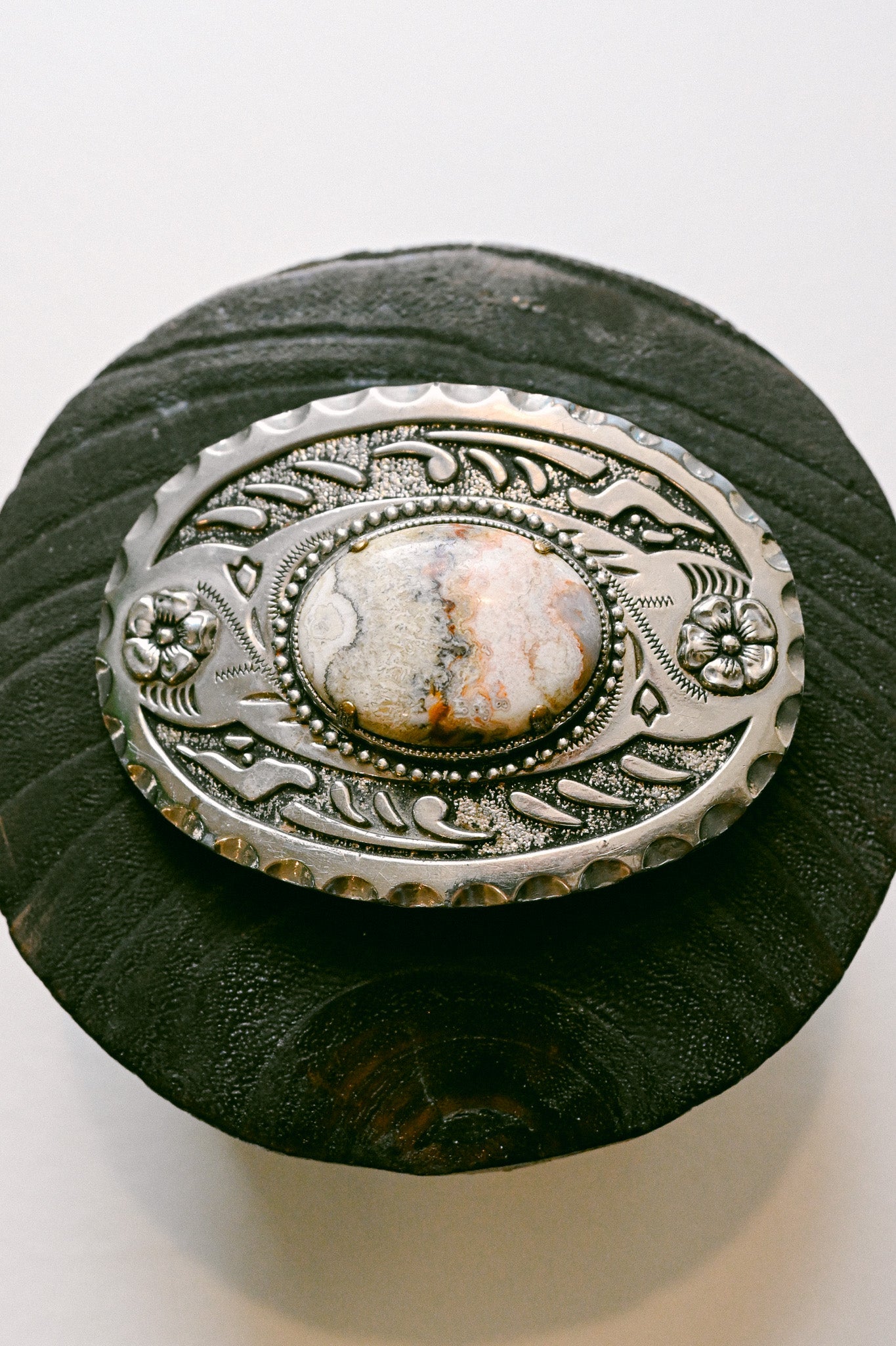 Vintage Paisley and Faux Stone Belt Buckle