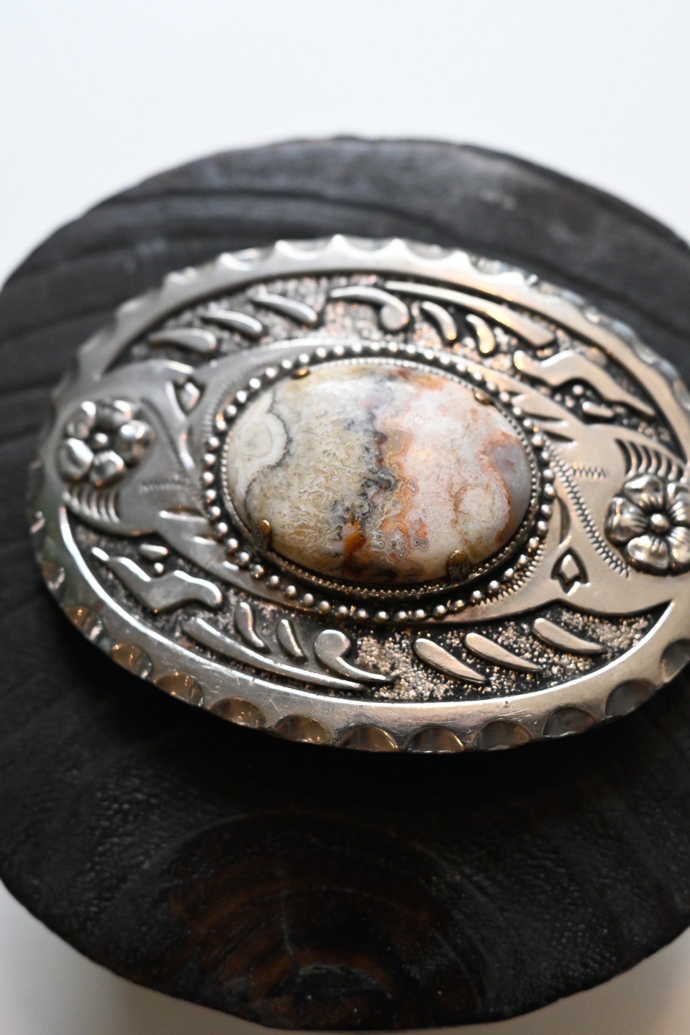 Vintage Paisley and Faux Stone Belt Buckle