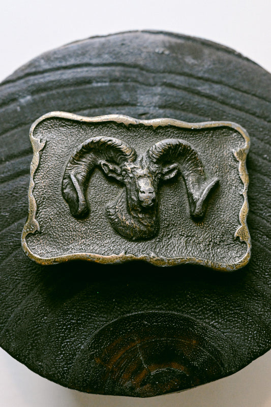 1976 James Lind Vintage Bighorn Sheep Belt Buckle