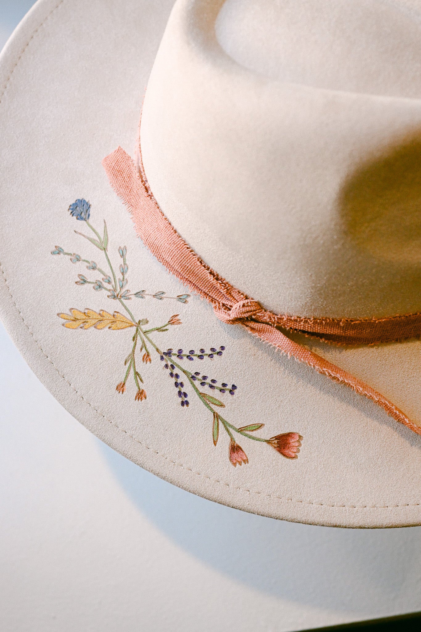 The Riley - Hand-Burned and Hand-Painted Wildflower Hat
