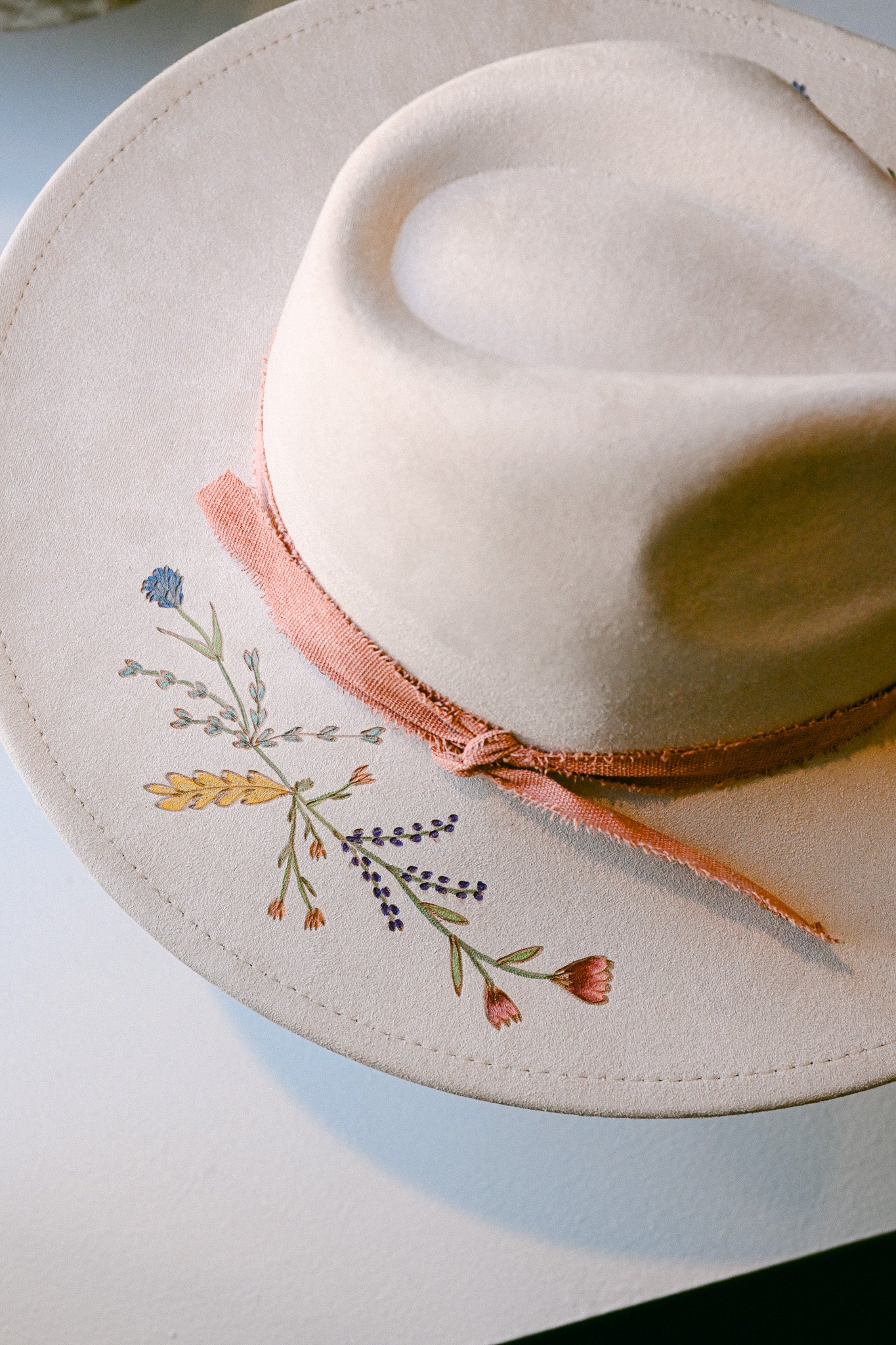 The Riley - Hand-Burned and Hand-Painted Wildflower Hat