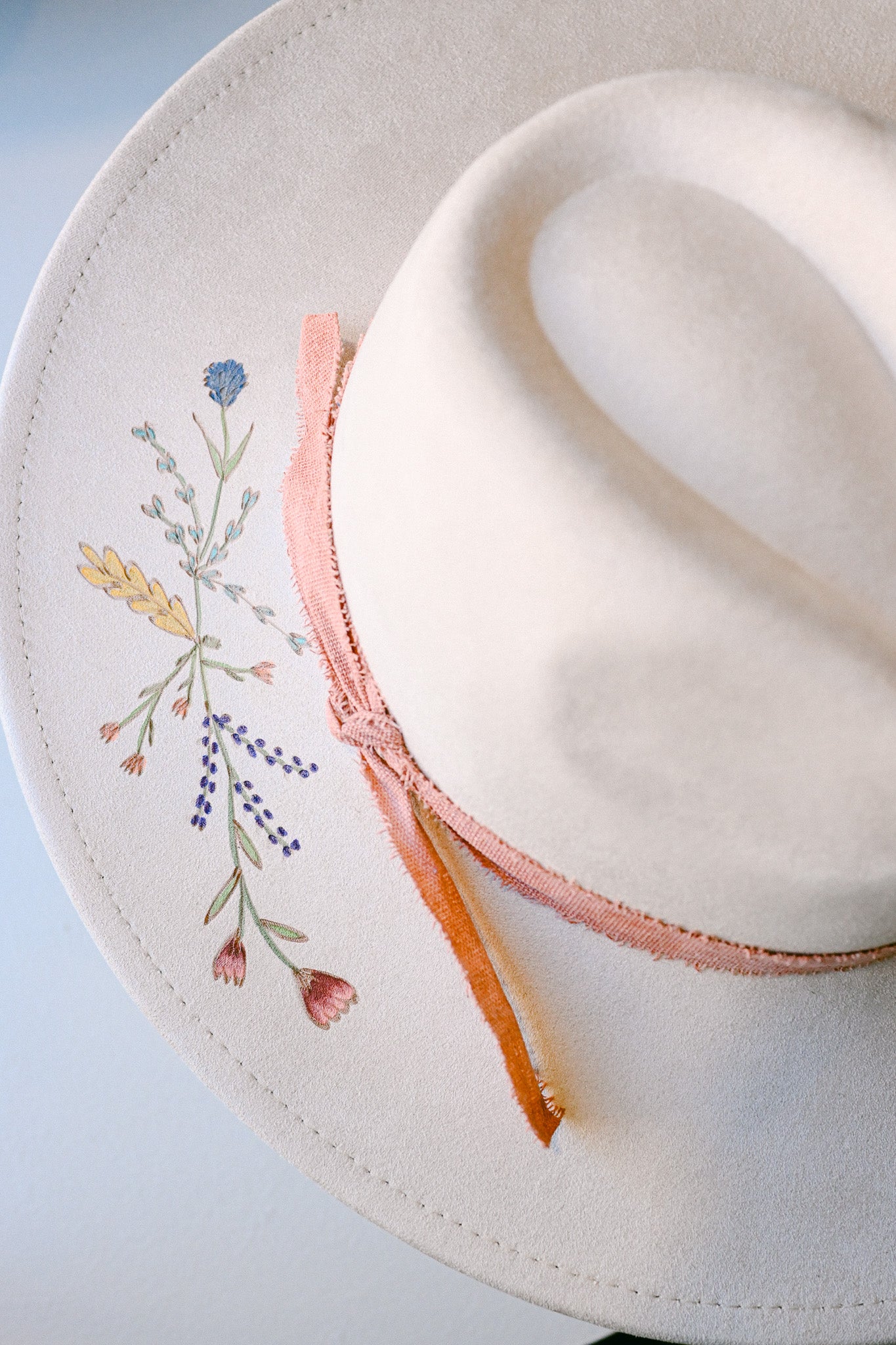 The Riley - Hand-Burned and Hand-Painted Wildflower Hat