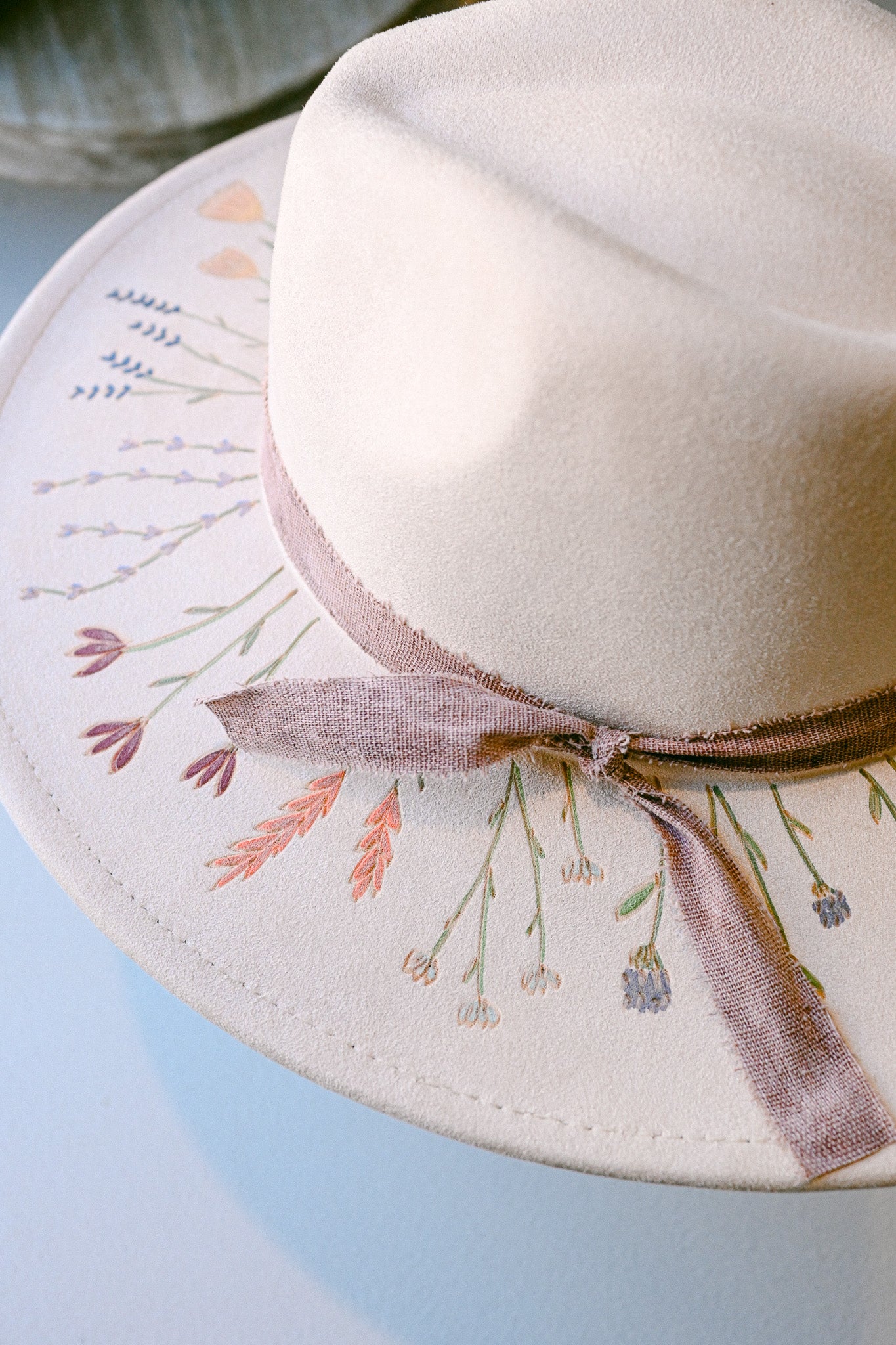 The Josephine - Hand-Burned and Hand-Painted Hat