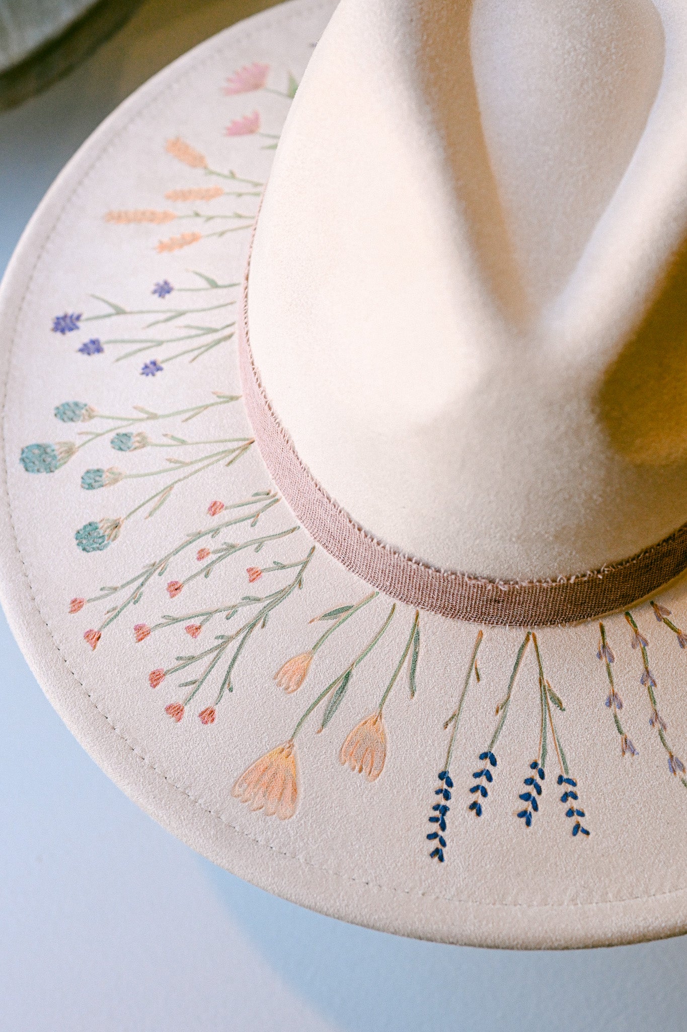 The Josephine - Hand-Burned and Hand-Painted Hat